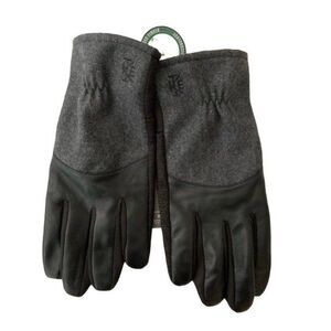 Ike Behar Wool Blend Touchscreen Gloves Black Gray Men L